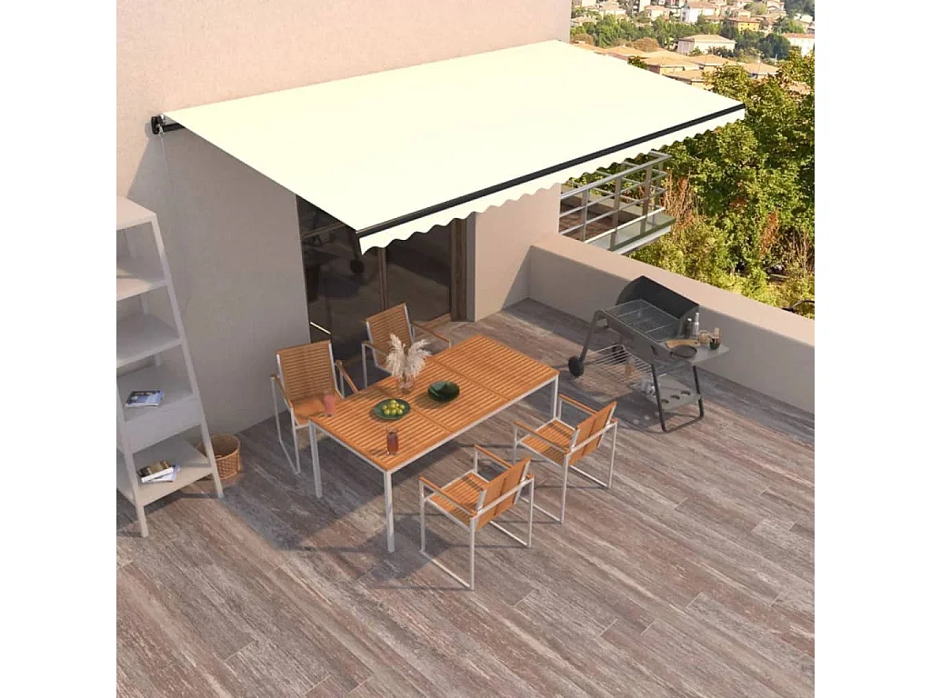 Auvent manuel rétractable 600x350 cm Crème