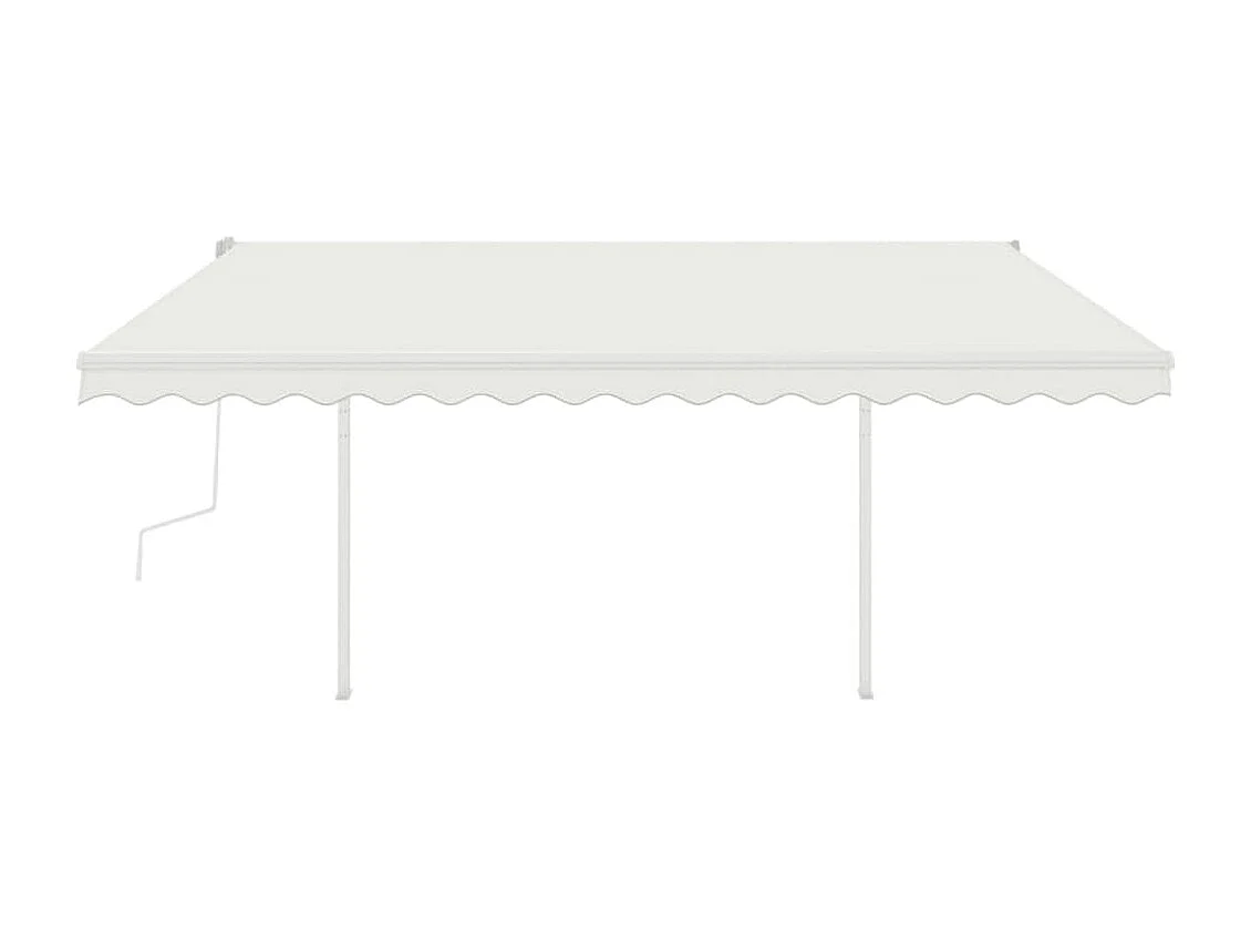 Auvent manuel rétractable avec LED 4,5x3 m Crème