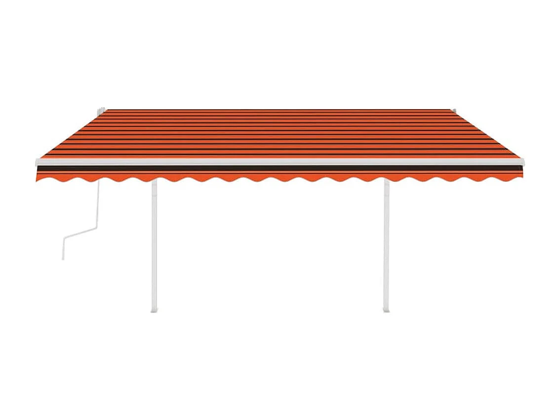 Tenda da Sole Retrattile Manuale LED 4,5x3 m Arancione Marrone