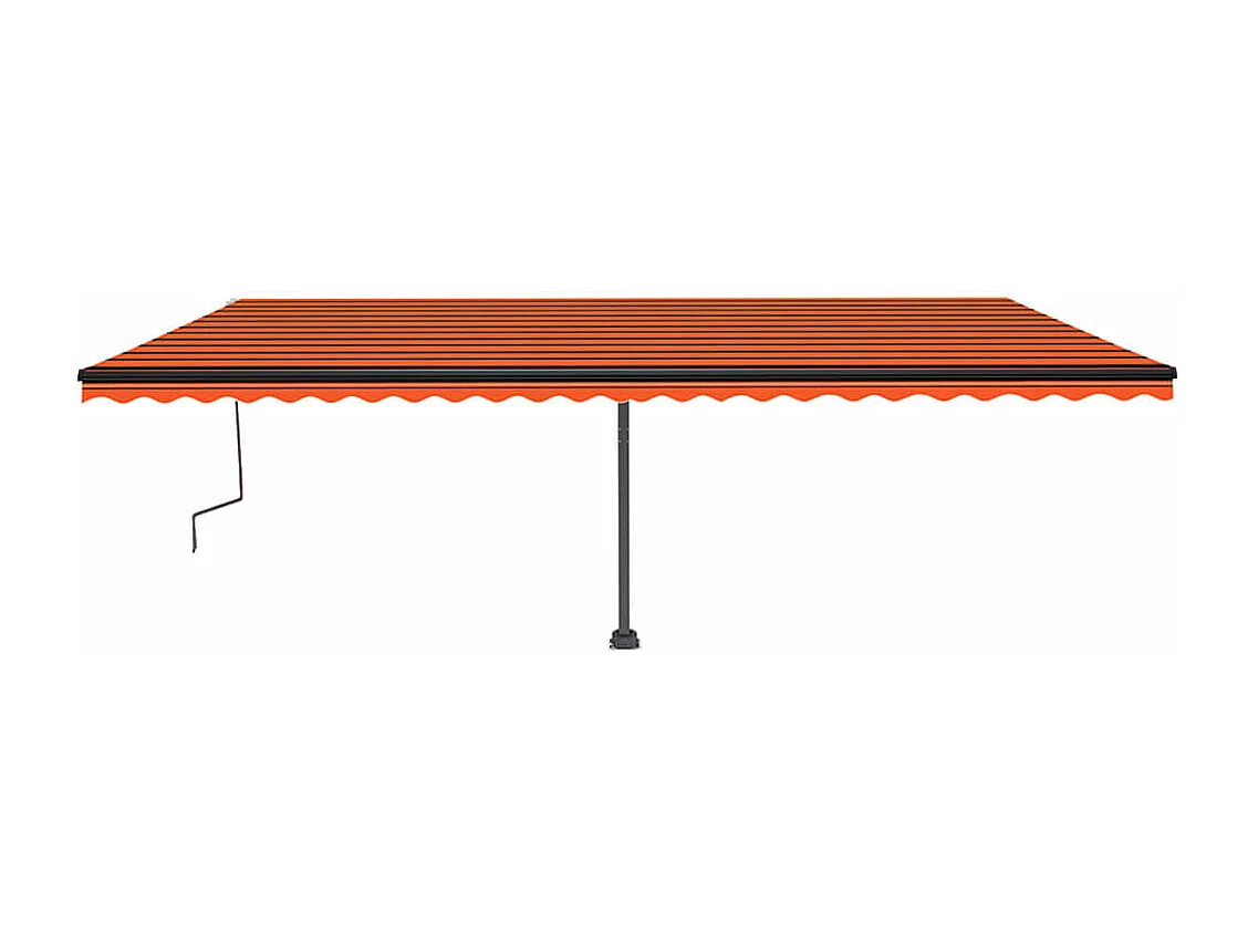 Auvent manuel rétractable sur pied 600x350 cm Orange/marron
