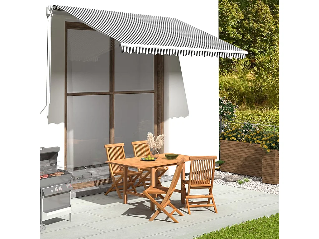 Tecido de substituição para toldo 3,5x2,5 m antracite e branco