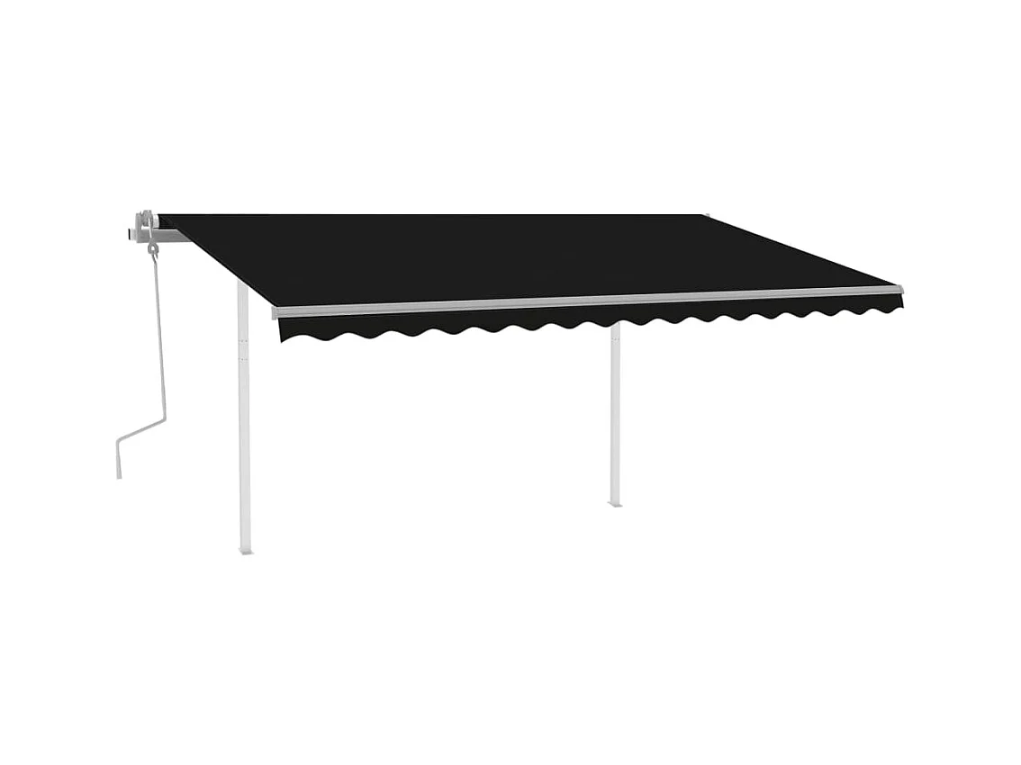 Toldo retráctil manual con luz LED gris antracita 4,5x3 m