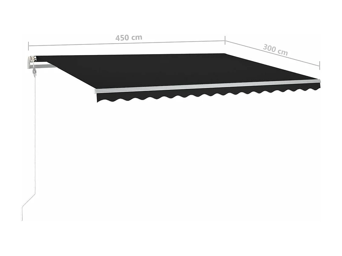 Toldo retráctil manual con luz LED gris antracita 4,5x3 m