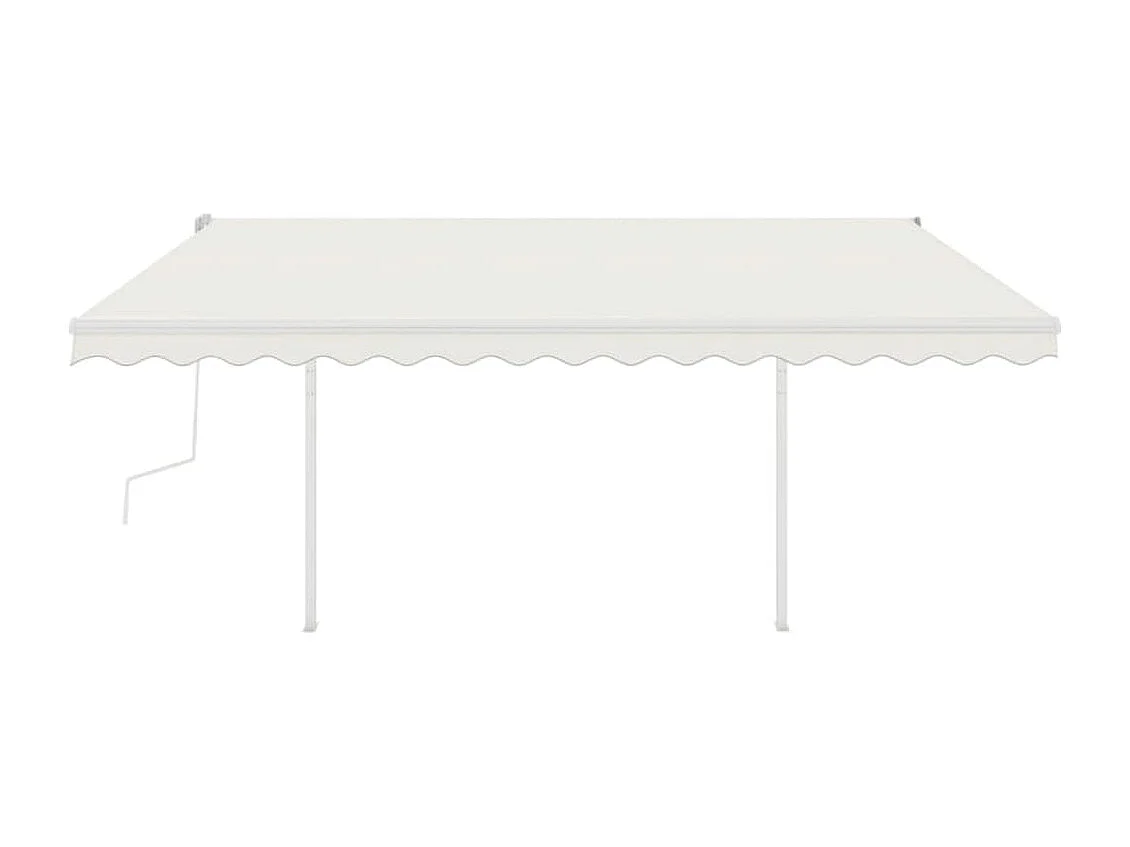 Auvent manuel rétractable avec poteaux 4,5x3 m Crème