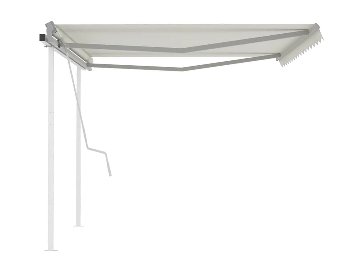 Auvent manuel rétractable avec poteaux 4,5x3 m Crème