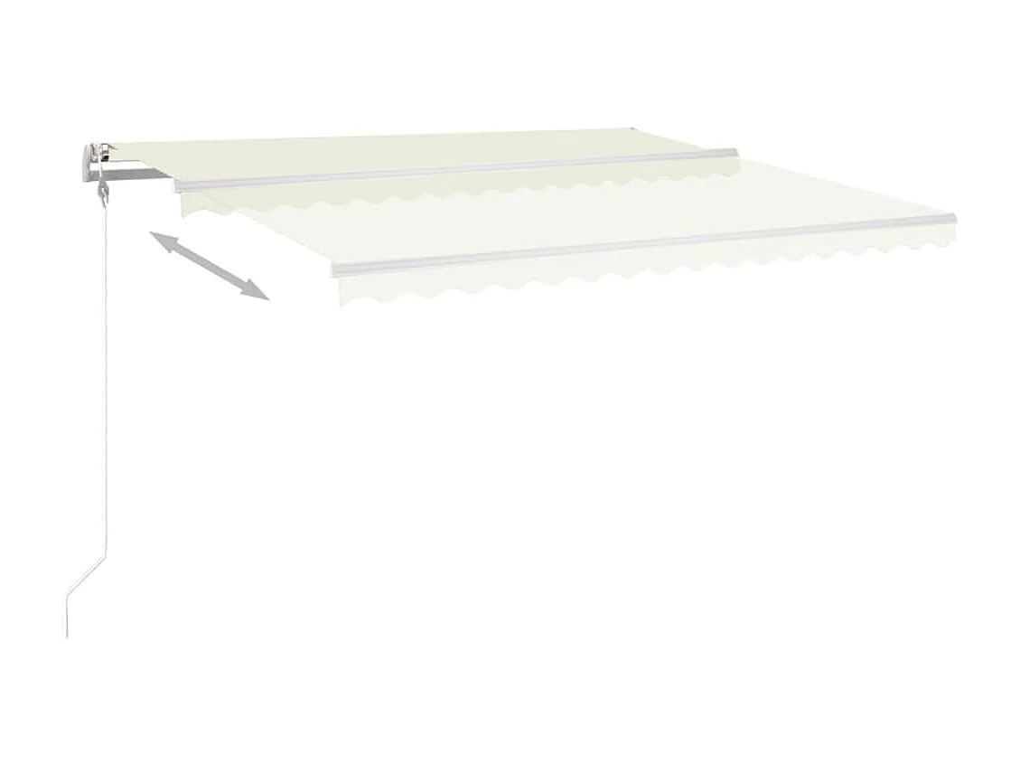 Auvent manuel rétractable avec poteaux 4,5x3 m Crème
