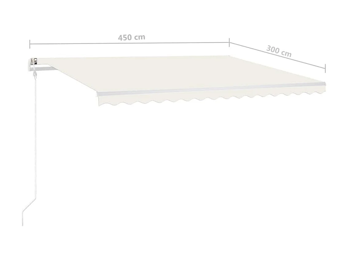 Auvent manuel rétractable avec poteaux 4,5x3 m Crème