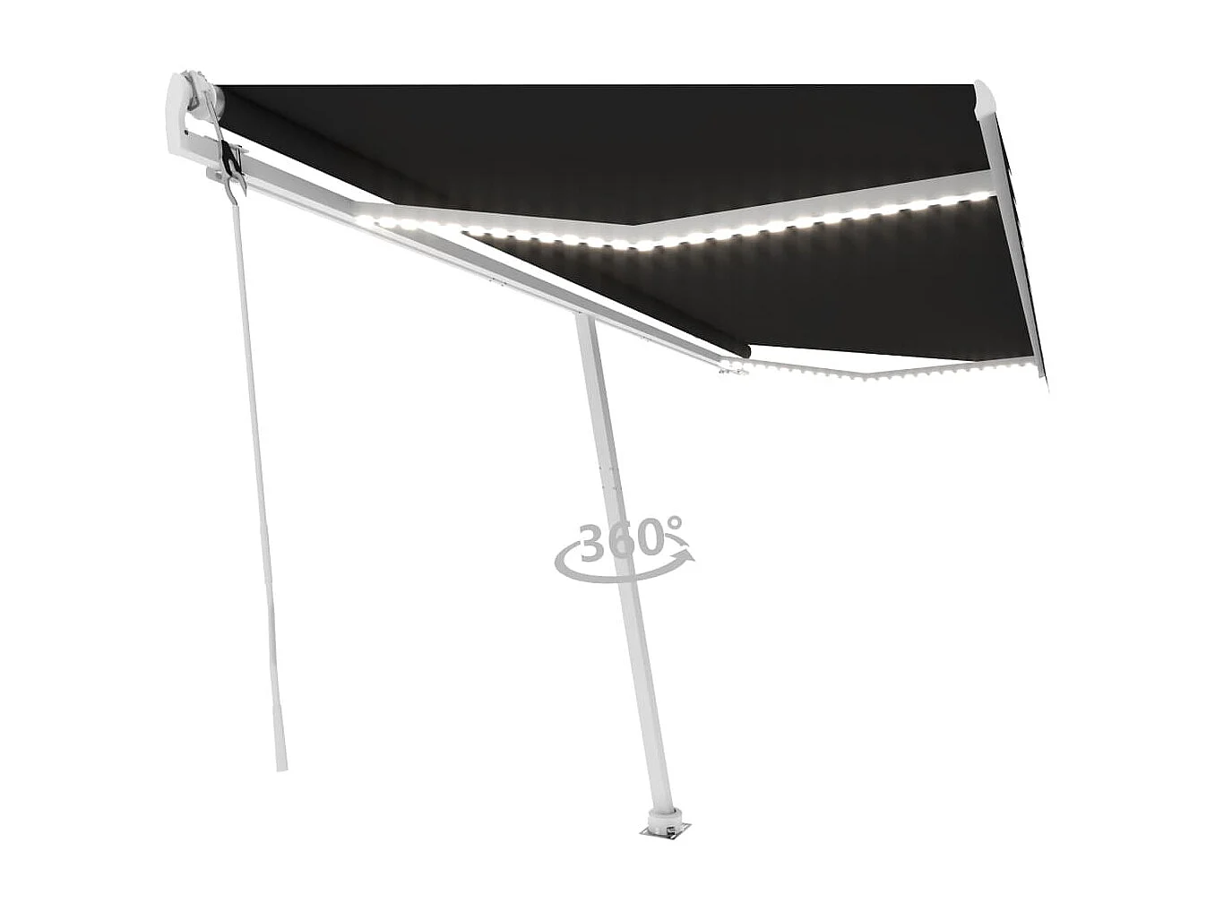 Auvent automatique et capteur de vent/LED 500x300 cm Anthracite