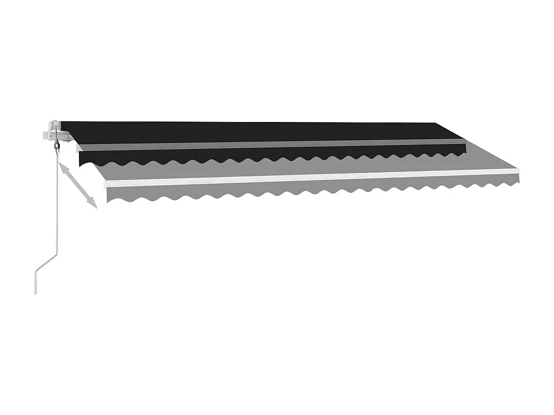 Auvent automatique et capteur de vent/LED 500x300 cm Anthracite
