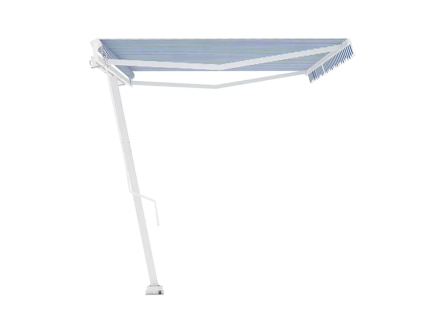 Toldo de pie retráctil manual azul y blanco 500x300 cm
