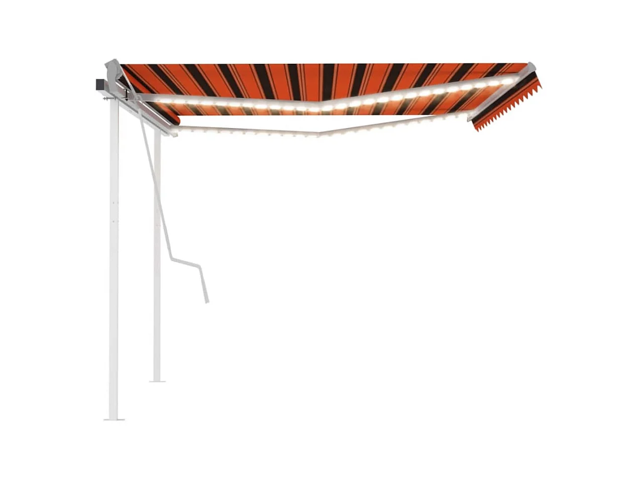 Auvent manuel rétractable avec LED 4x3,5 m Orange et marron