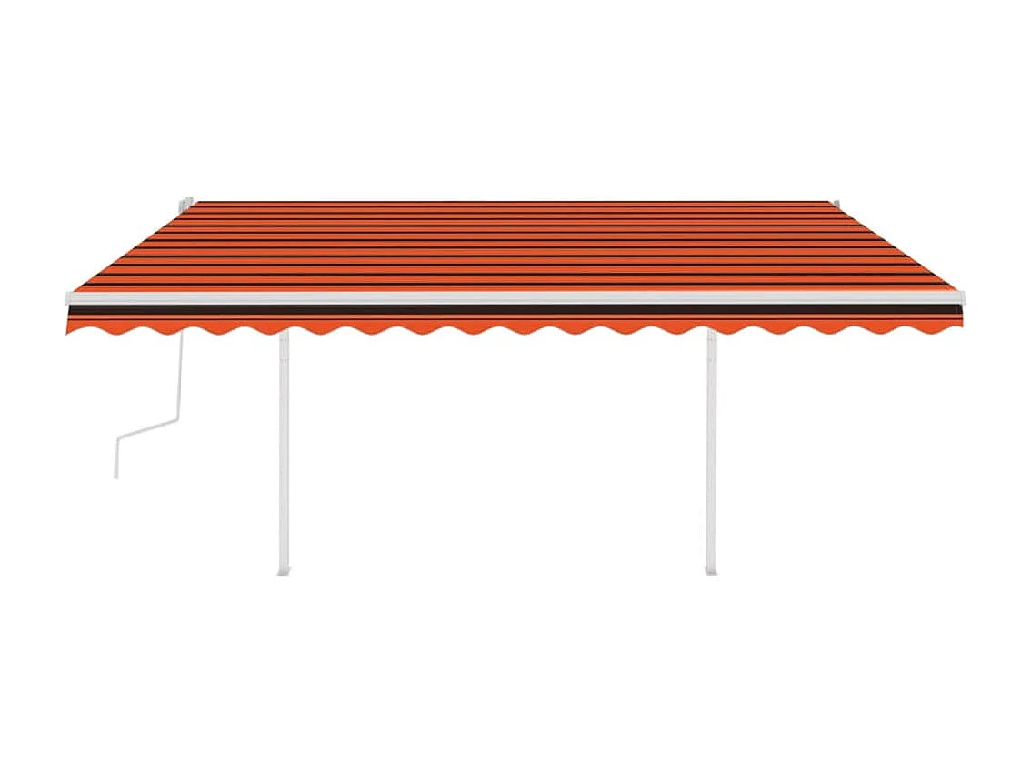 Auvent manuel rétractable avec LED 4x3,5 m Orange et marron