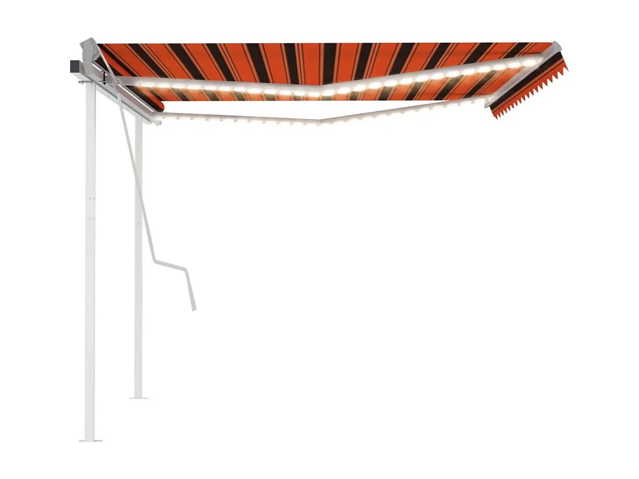 Auvent manuel rétractable avec LED 4x3,5 m Orange et marron