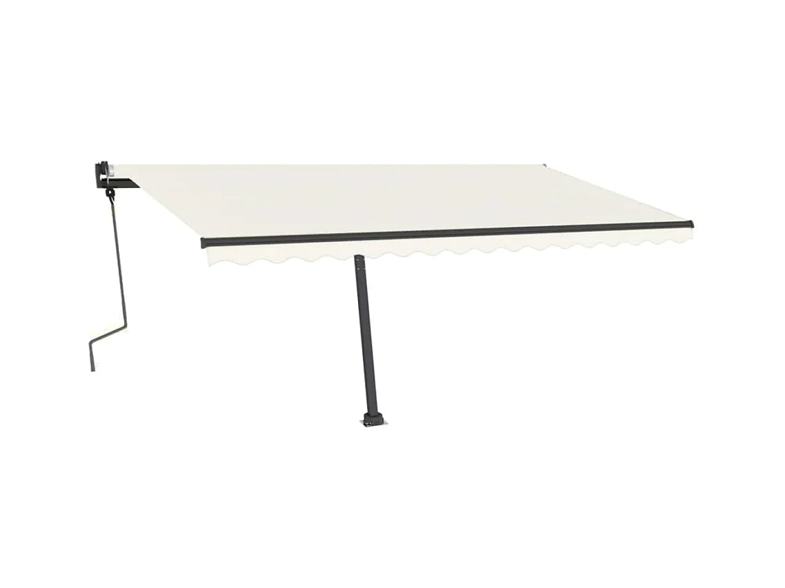 Luifel vrijstaand handmatig uittrekbaar 450x350 cm crèmekleurig