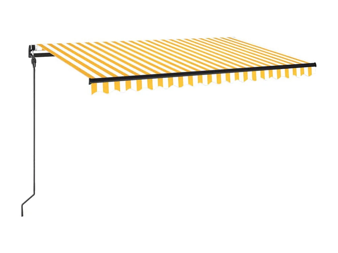 Auvent manuel rétractable 450x300 cm Jaune et blanc