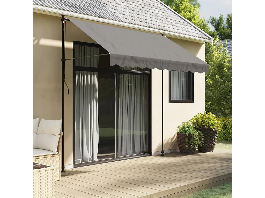 Toldo retráctil de tela y acero gris antracita 250x150 cm