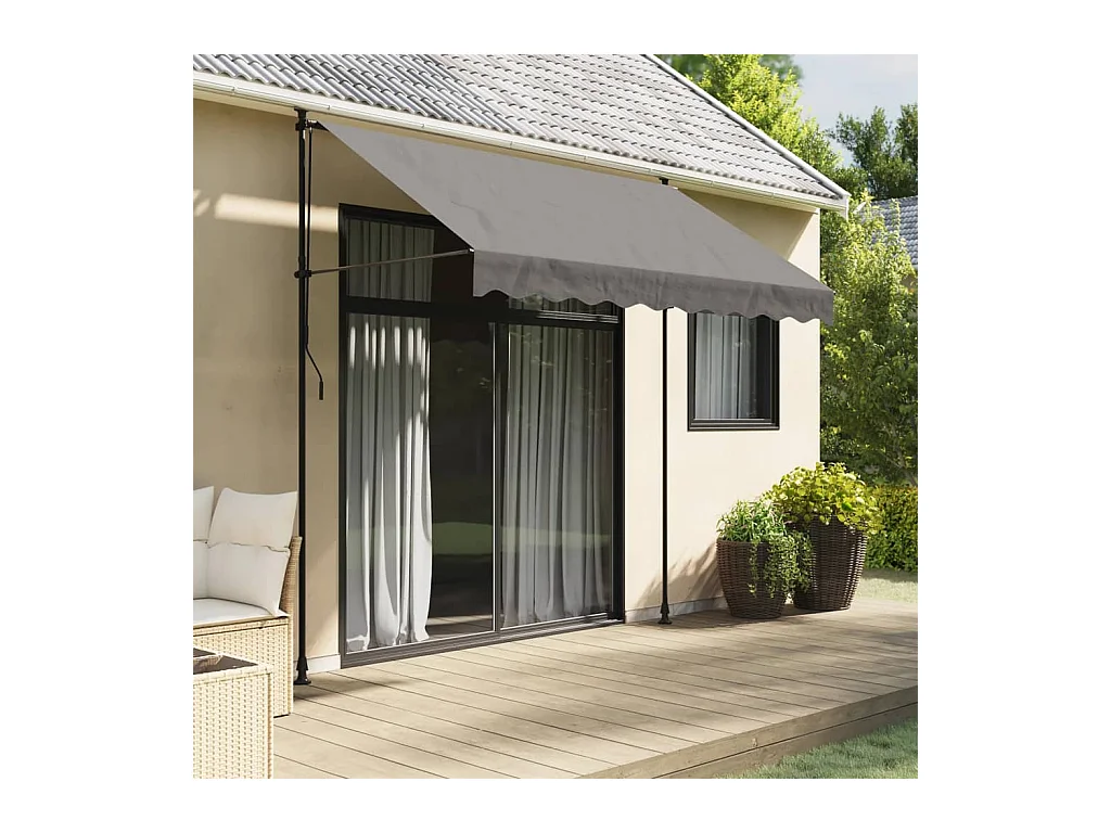 Auvent rétractable anthracite 250x150 m tissu et acier