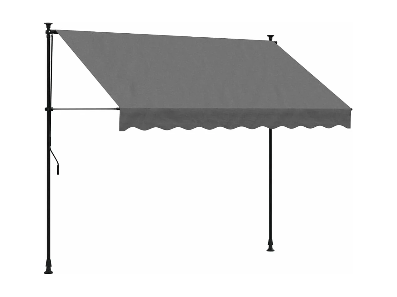 Luifel uittrekbaar 250x150 cm stof en staal antracietkleurig