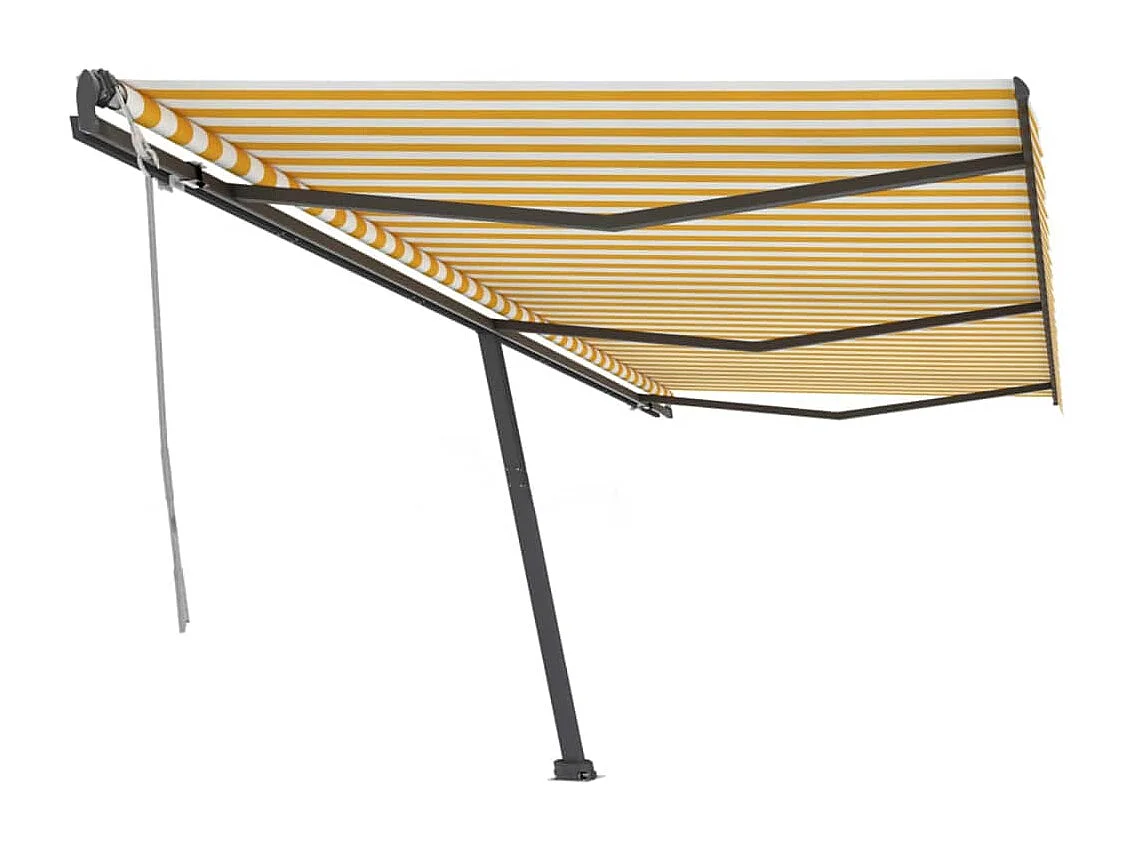 Standmarkise Manuell Einziehbar 600x300 cm Gelb/Weiß
