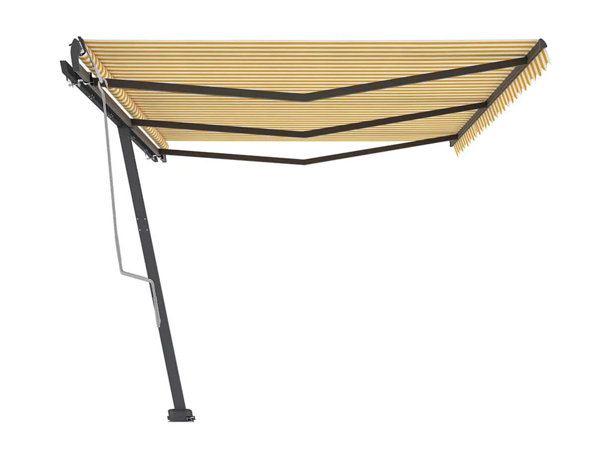 Standmarkise Manuell Einziehbar 600x300 cm Gelb/Weiß