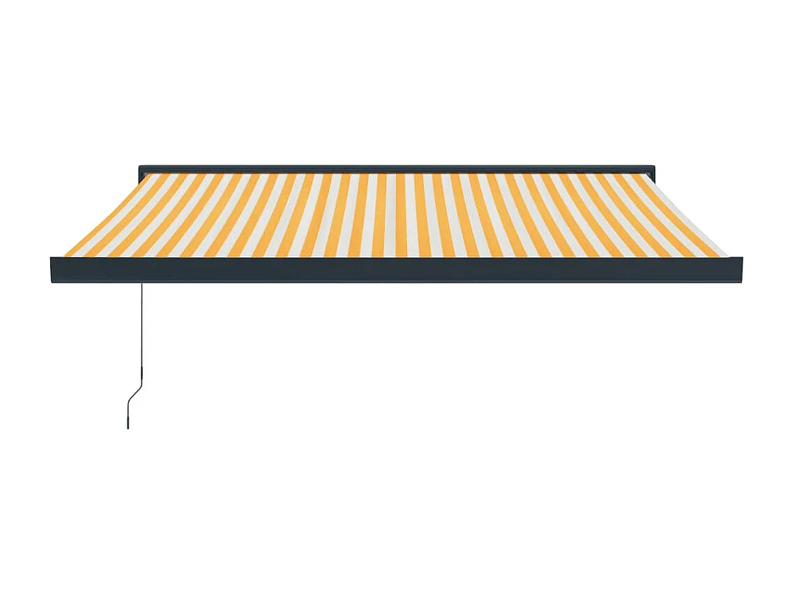 Toldo retrátil 3x2,5 m tecido e alumínio amarelo e branco