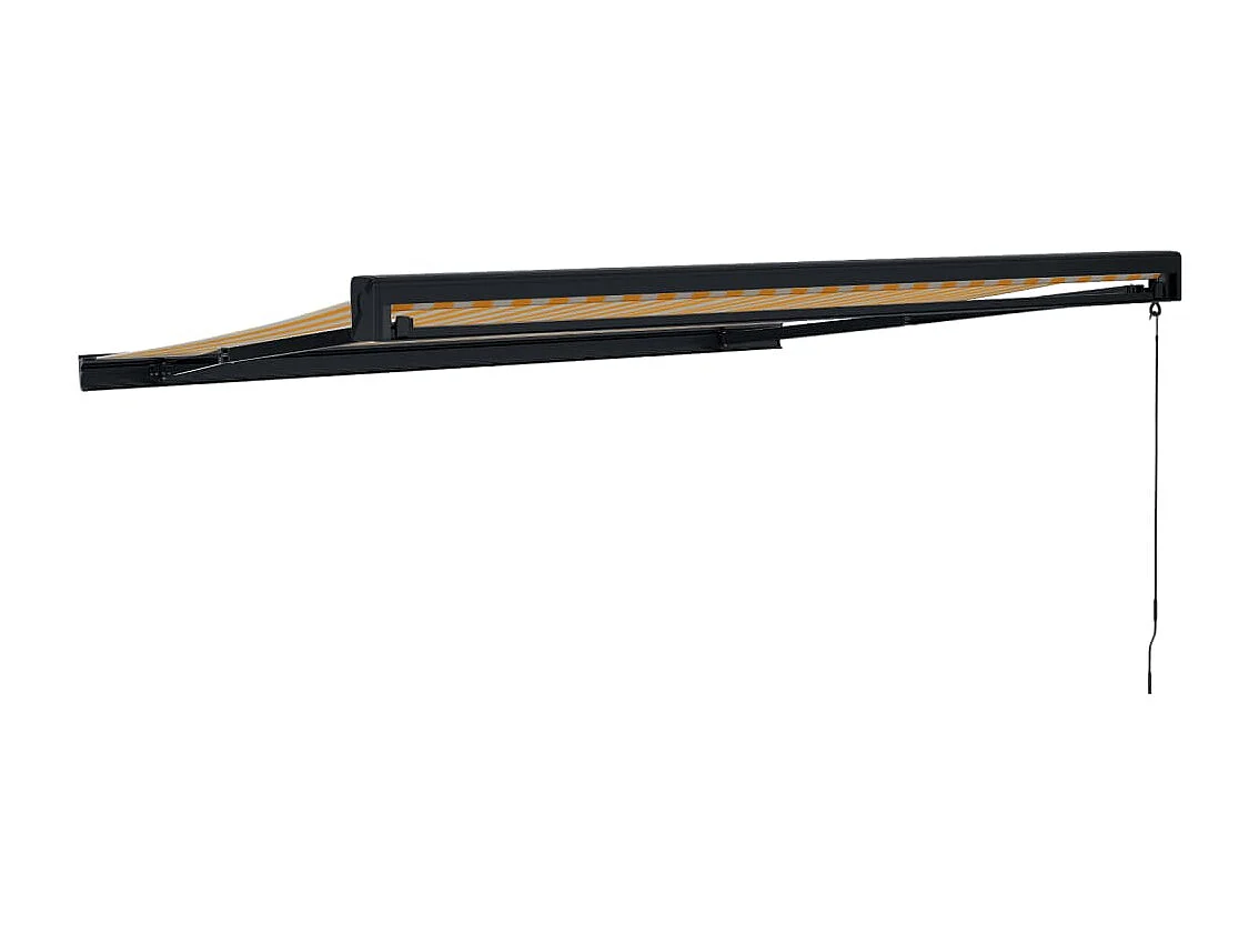 Toldo retrátil 3x2,5 m tecido e alumínio amarelo e branco