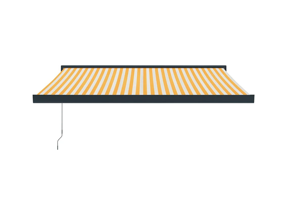 Markise Einziehbar Gelb und Weiß 3x2,5 m Stoff und Aluminium