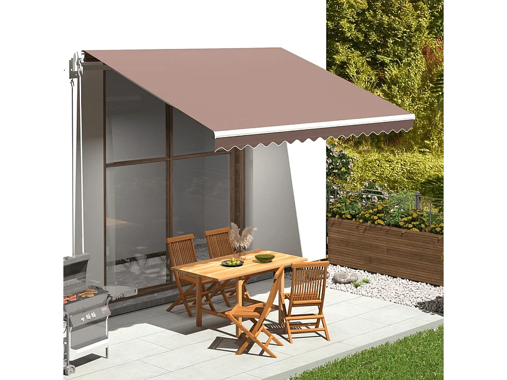 Tissu de remplacement pour auvent Marron 4x3,5 m