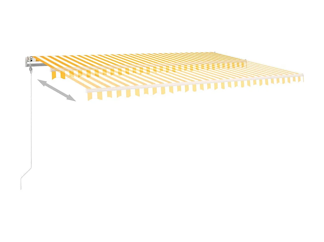 Toldo manual retráctil con luz LED amarillo y blanco 5x3,5 m