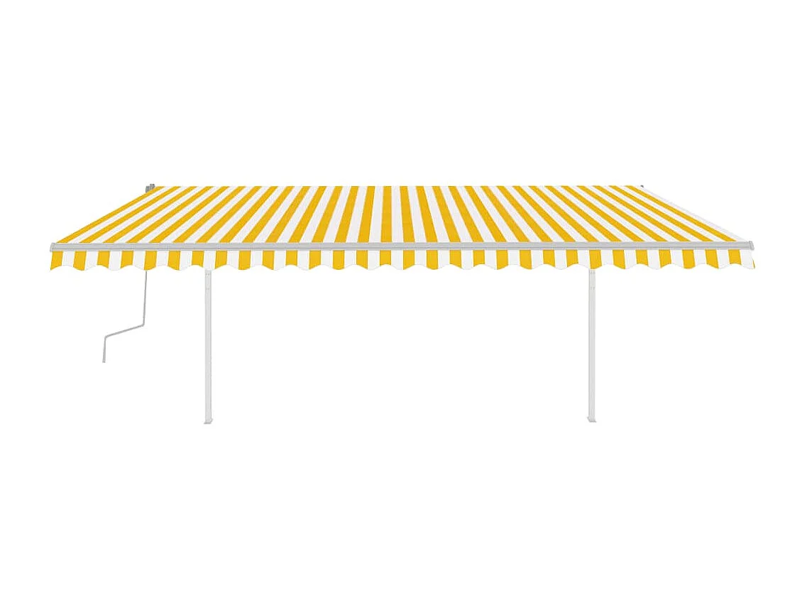 Toldo retrátil manual com luzes LED 5x3,5 m amarelo e branco