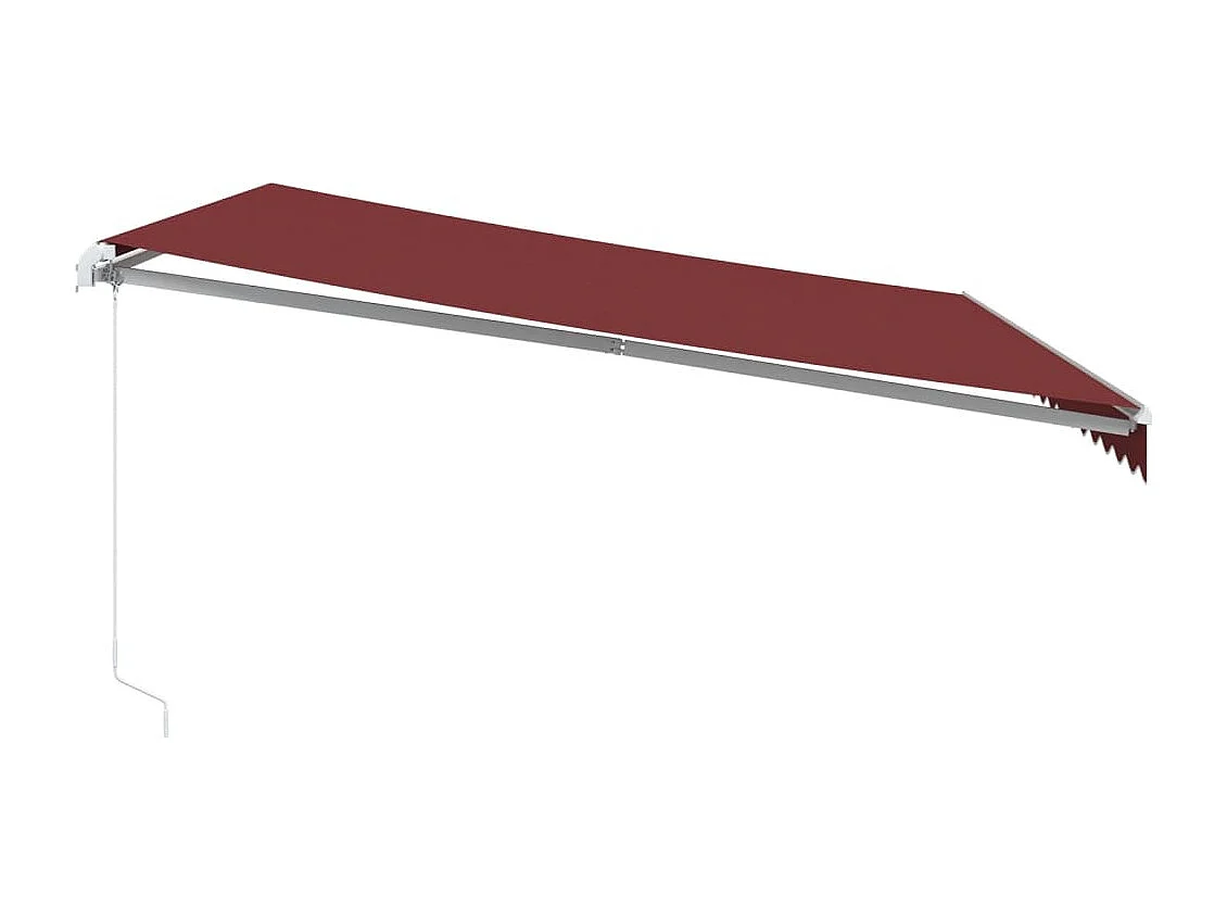 Auvent manuel rétractable avec LED bordeaux 450x350 cm