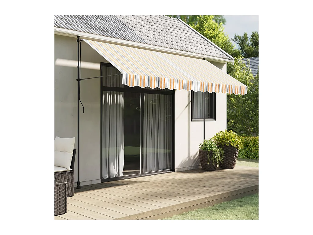 Tessuto di Ricambio per Tenda Strisce Multicolore 3,5x2,5 m