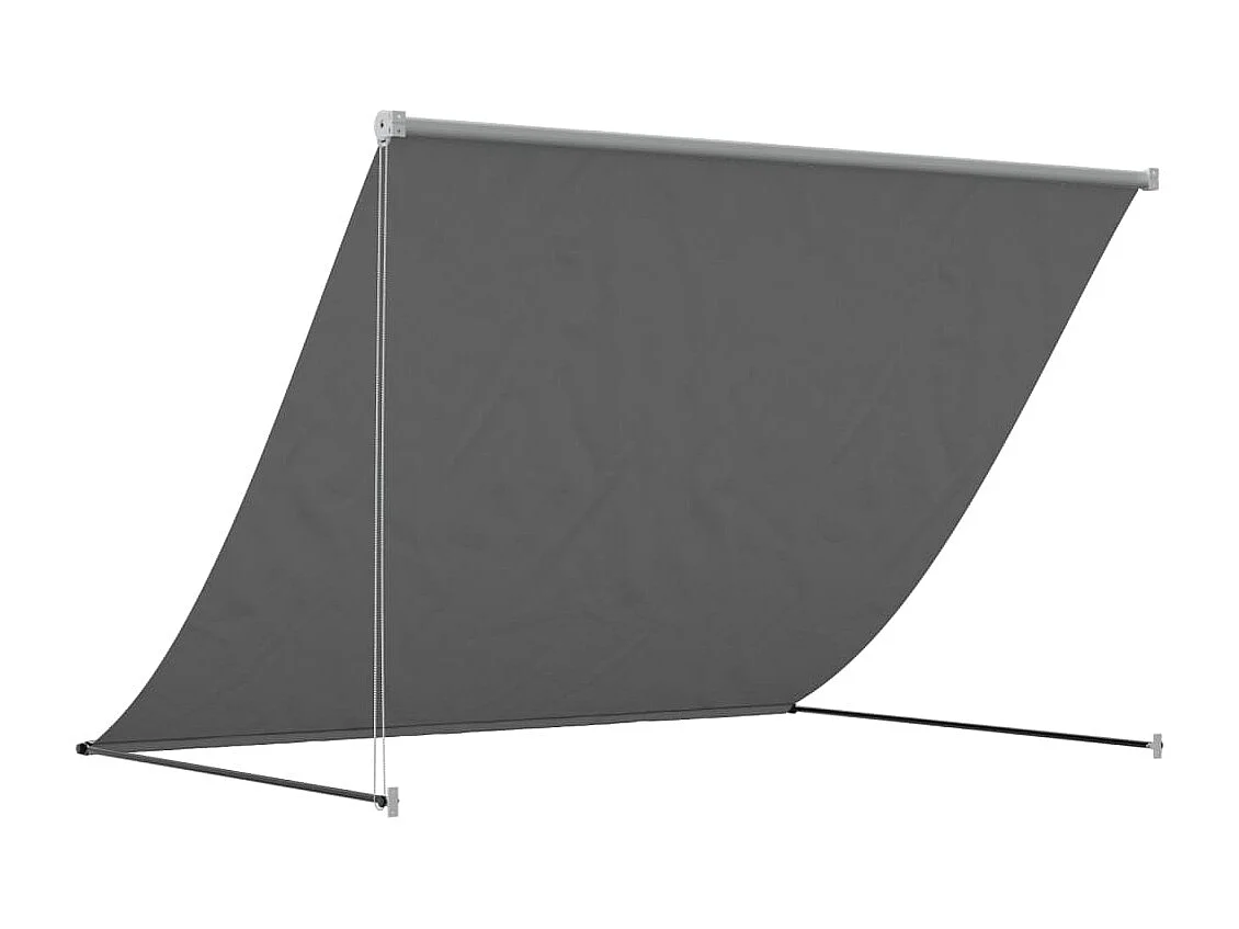 Luifel uittrekbaar 250x150 cm stof en staal antracietkleurig