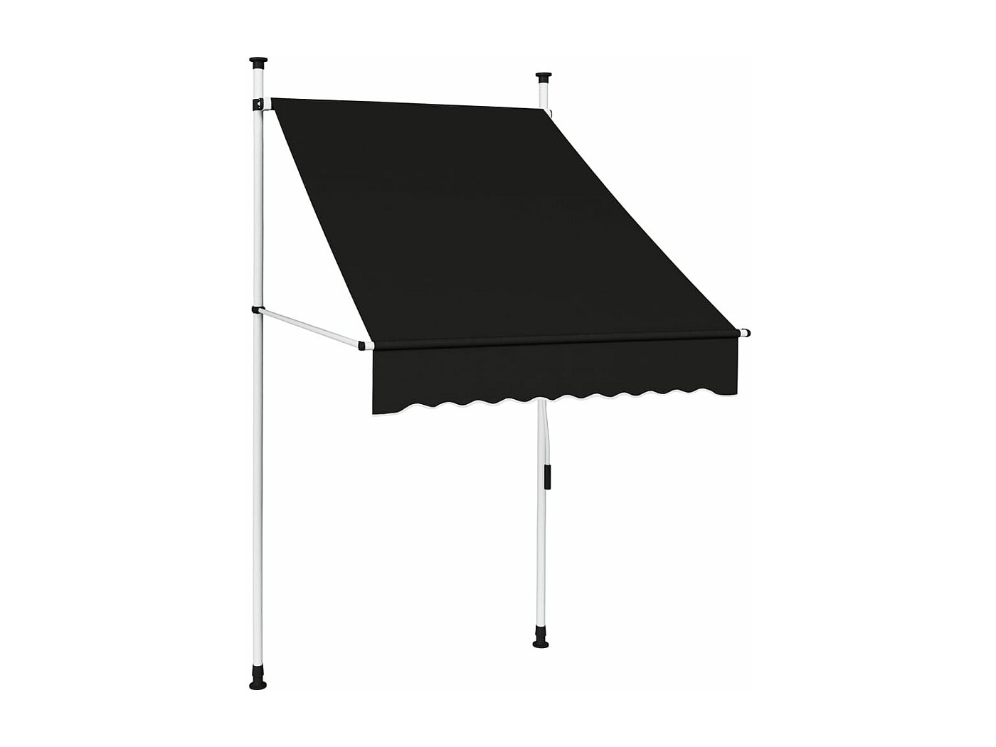 VidaXL Tenda Da Sole Retrattile Manuale 3x2,5 M – Antracite, Con Pali, Impermeabile UV