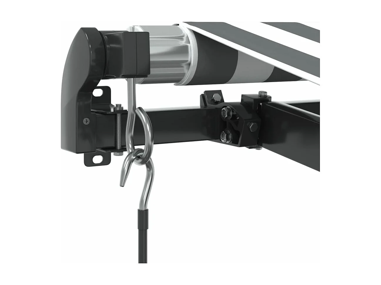 Auvent manuel rétractable avec LED anthracite blanc 450x300 cm