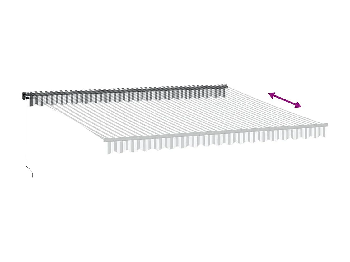 Auvent manuel rétractable avec LED anthracite blanc 450x300 cm