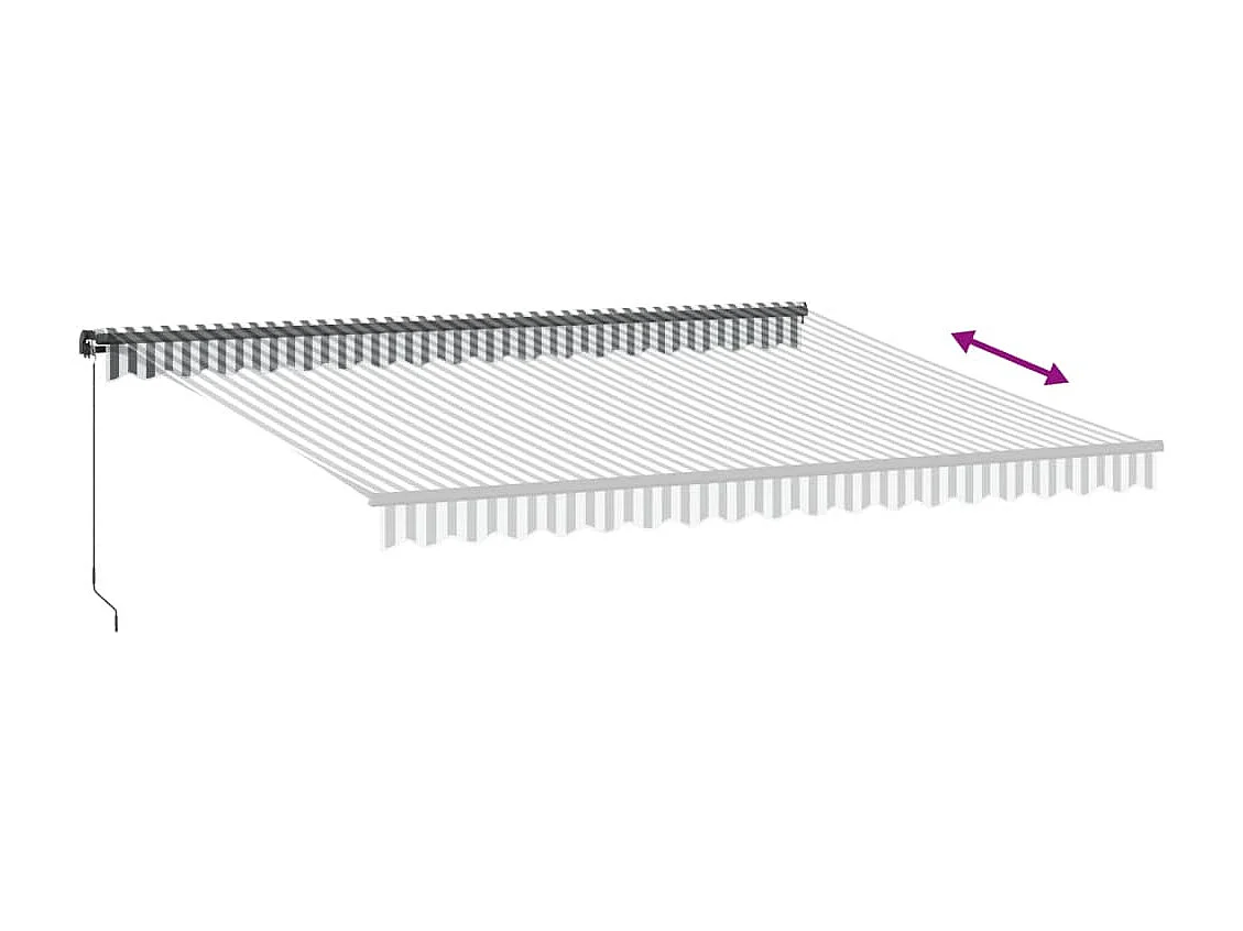 Markise Manuell Anthrazit und Weiß 450x350 cm