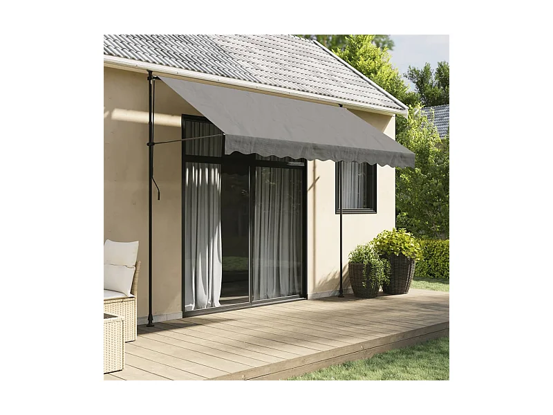 Toldo retráctil de tela y acero gris antracita 300x150 cm