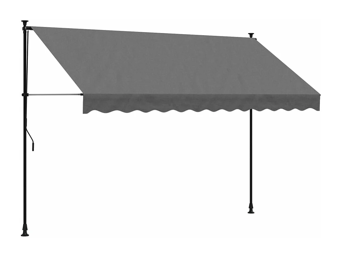 Auvent rétractable anthracite 300x150 m tissu et acier