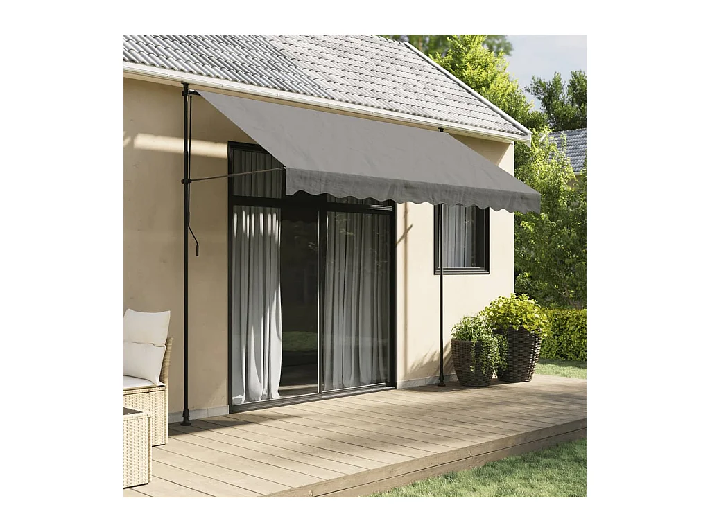 Auvent rétractable anthracite 300x150 m tissu et acier