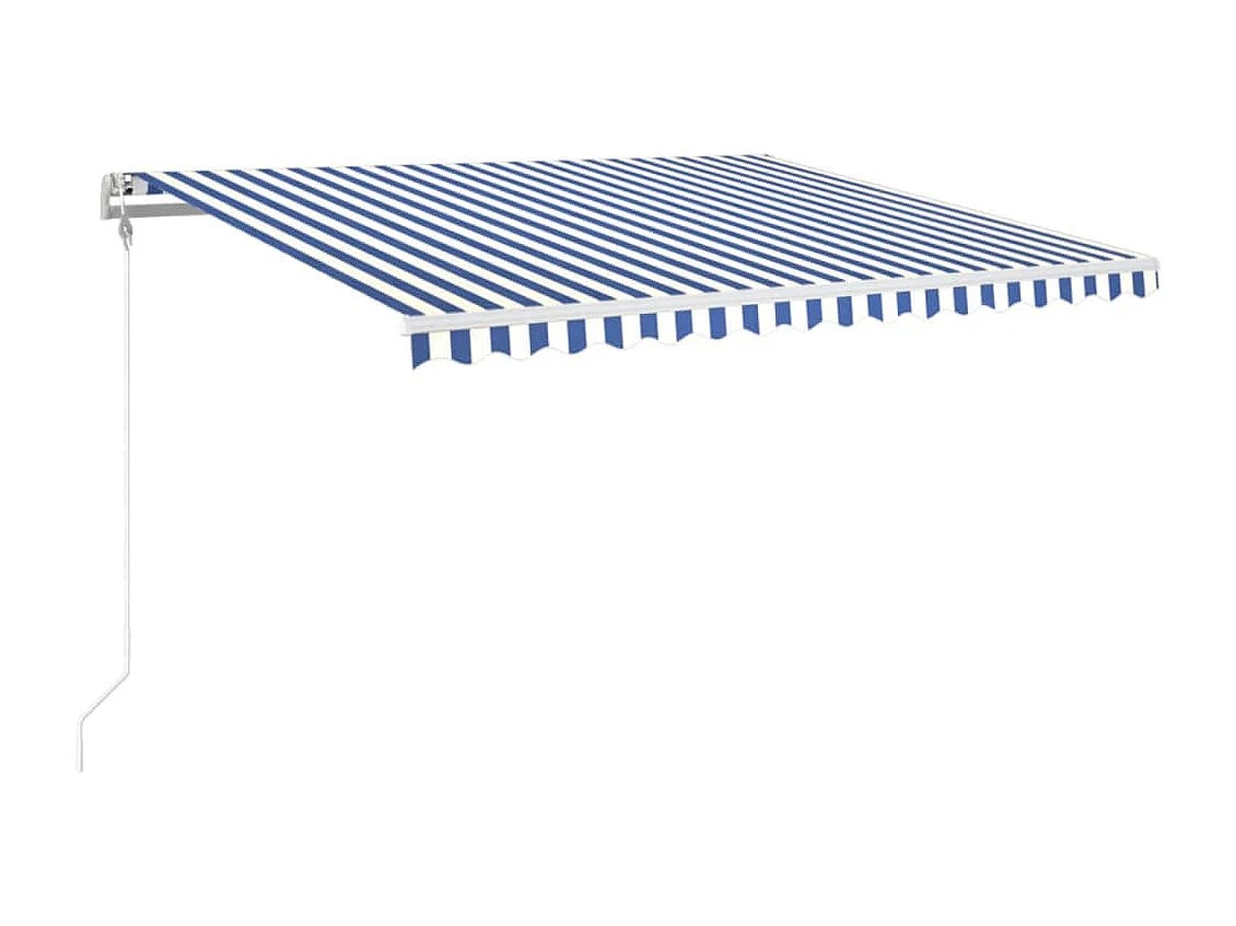 Auvent rétractable automatique 450x350 cm Bleu et blanc