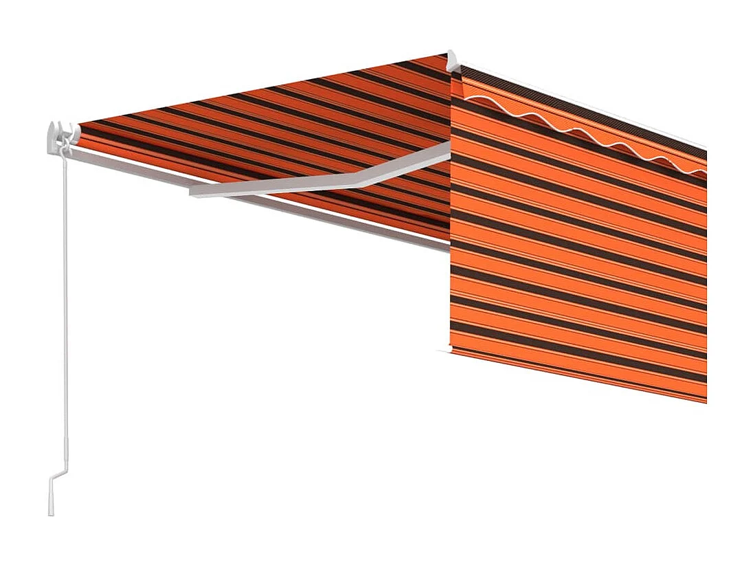 Toldo retrátil manual com estore 4,5x3 m laranja/castanho