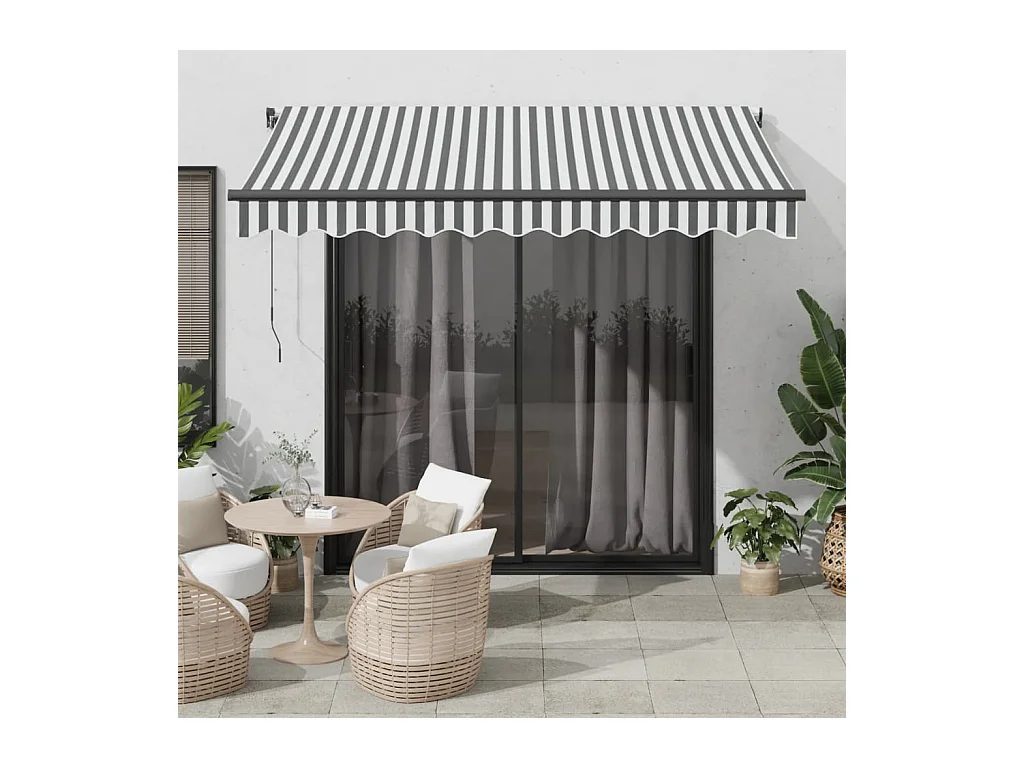 Auvent rétractable automatique anthracite et blanc 300x250 cm