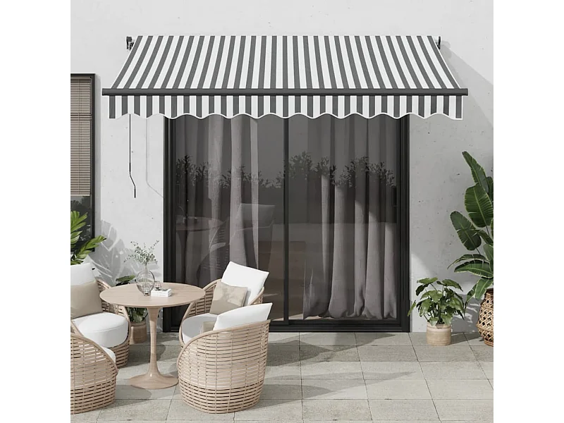 Auvent rétractable automatique anthracite et blanc 300x250 cm