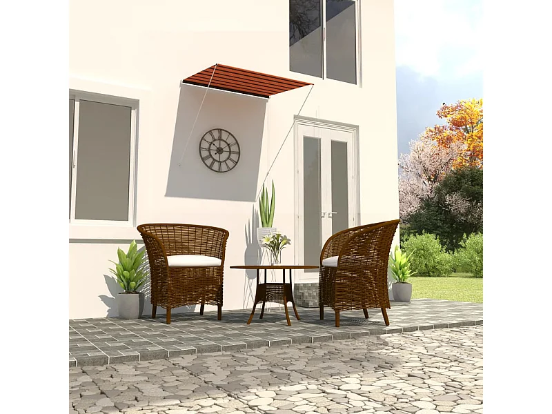 Auvent rétractable 150x150 cm Orange et marron