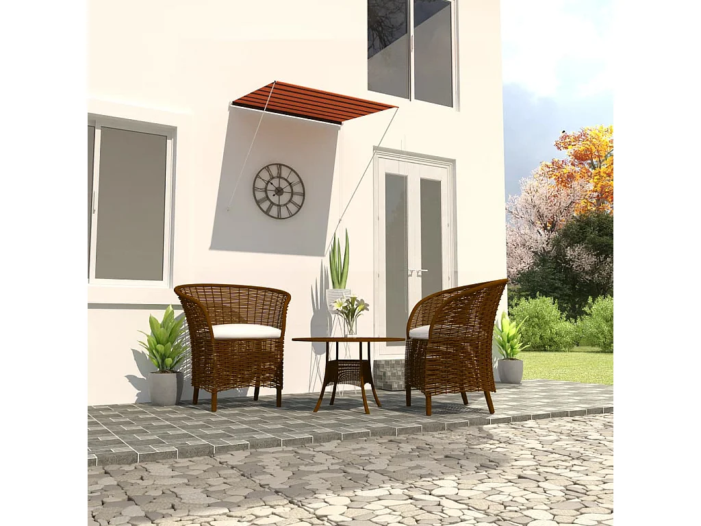 Auvent rétractable 150x150 cm Orange et marron