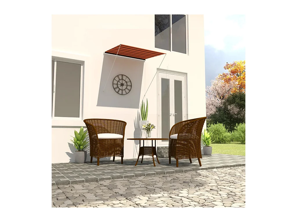 Tenda da Sole Retrattile 150x150 cm Arancione e Marrone