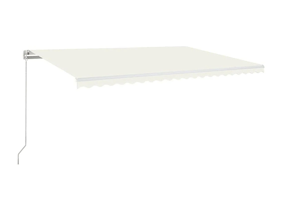 Auvent manuel rétractable avec LED 500x300 cm Crème