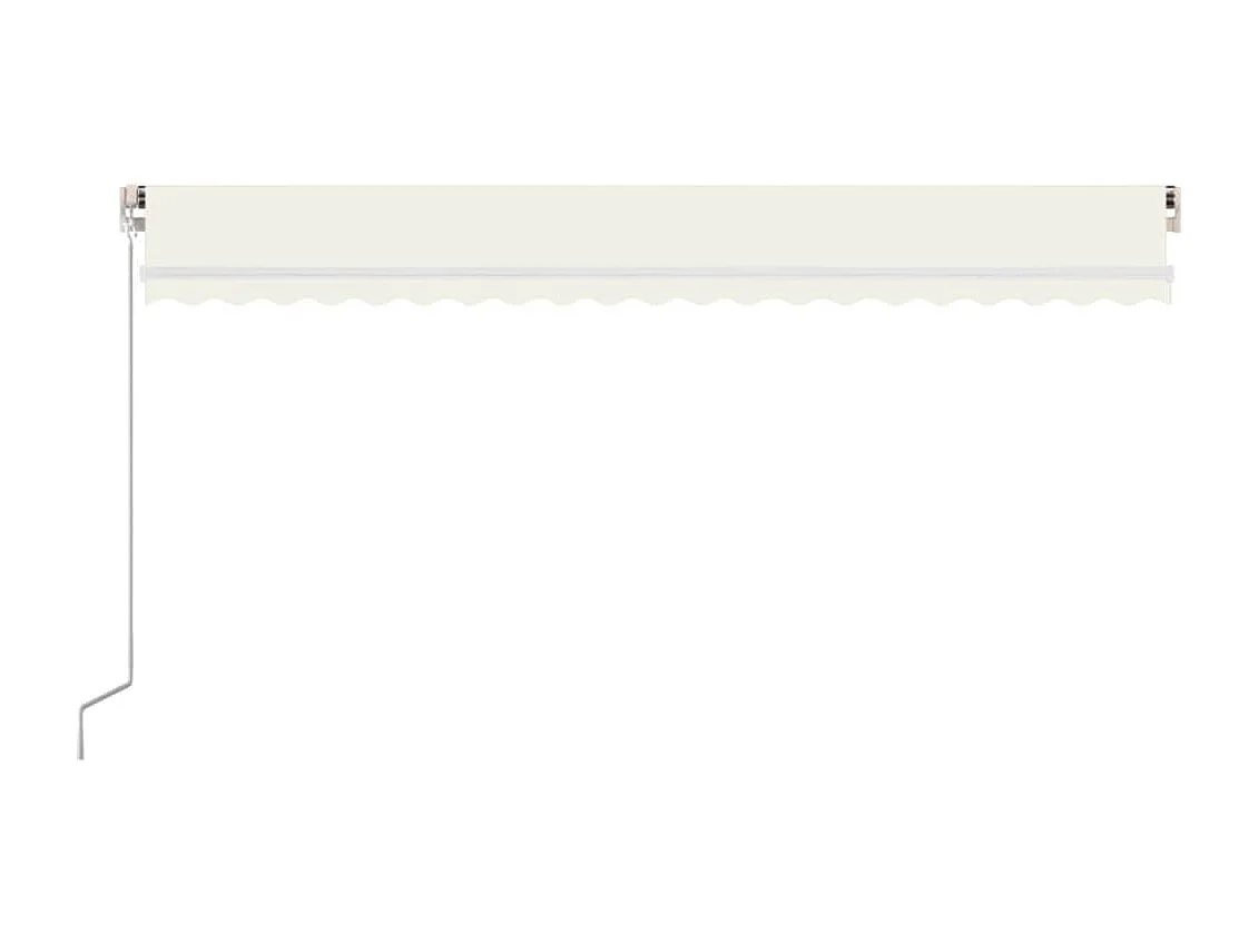 Auvent manuel rétractable avec LED 500x300 cm Crème
