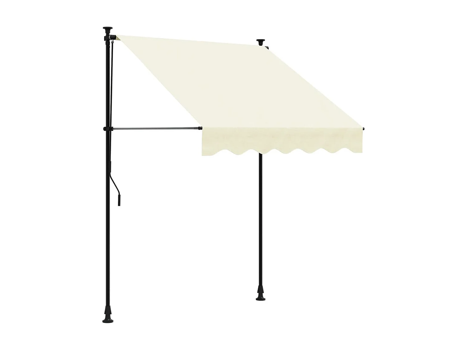 Luifel uittrekbaar 150x150 cm stof en staal crèmekleurig